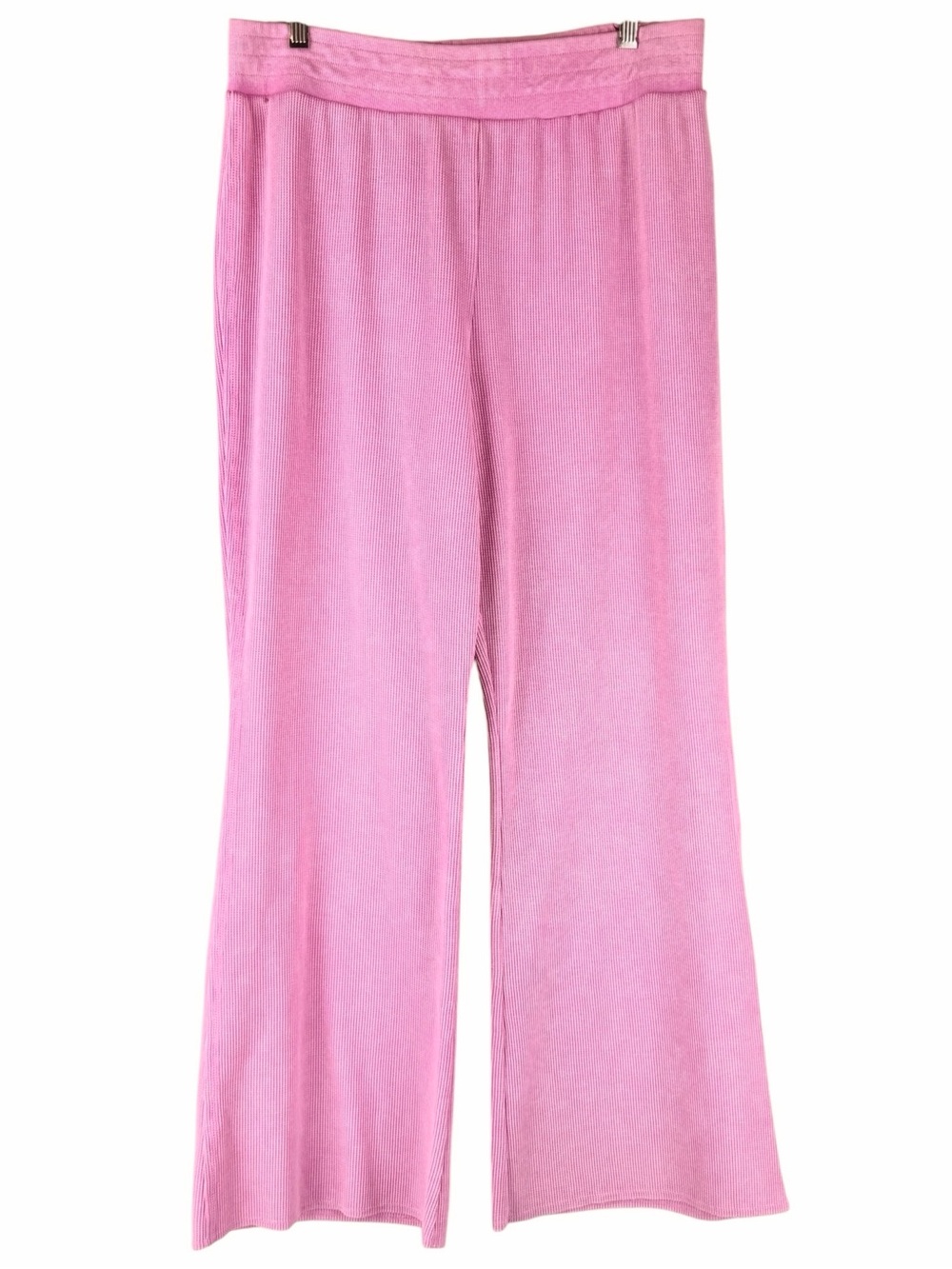 Sunnyside by Sundry Waffle Knit Pull-On Lounge Wide Leg Pants Pink Sz XL